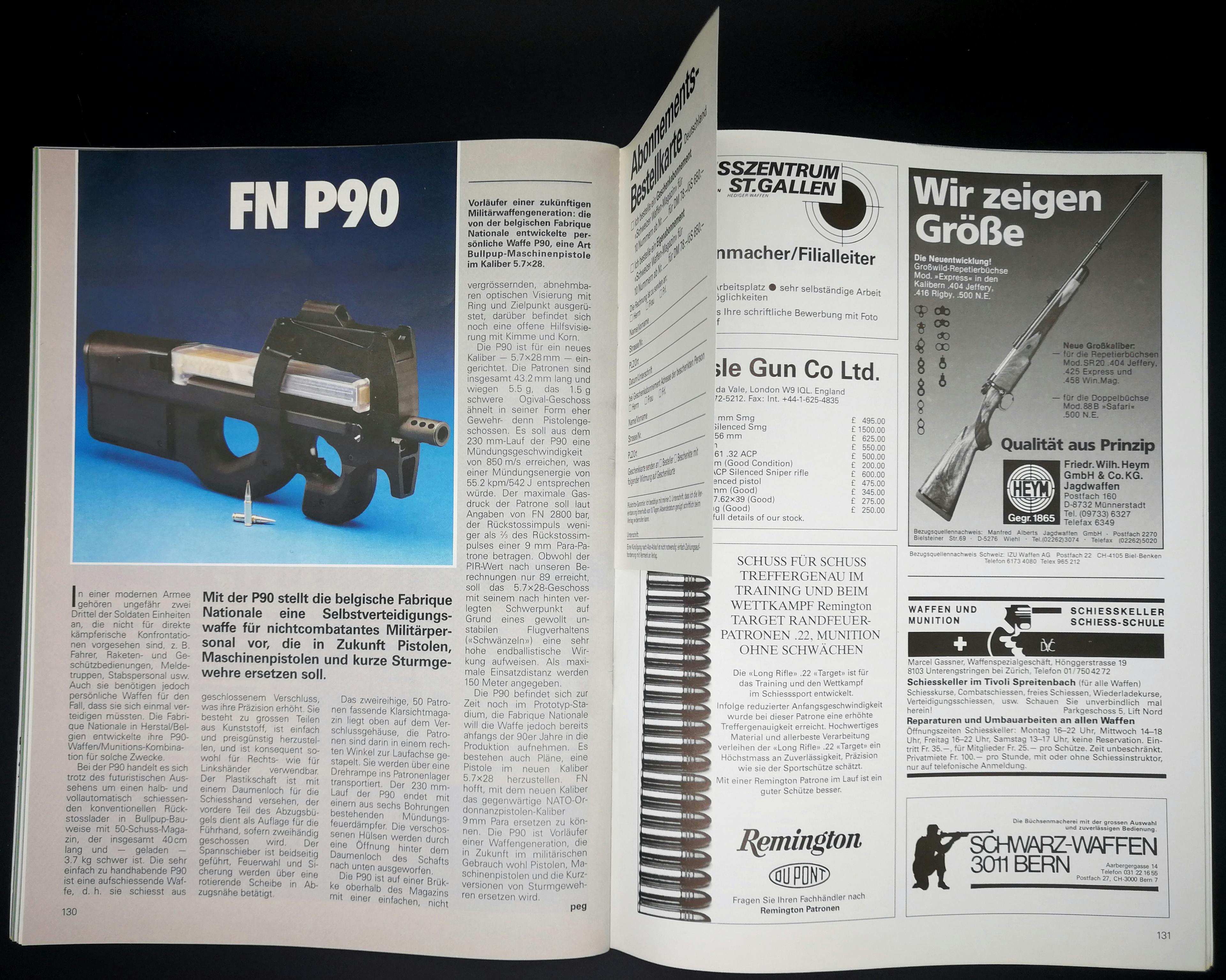 Die legendäre FN P90 in einem erstaunlich kurzen Artikel.
