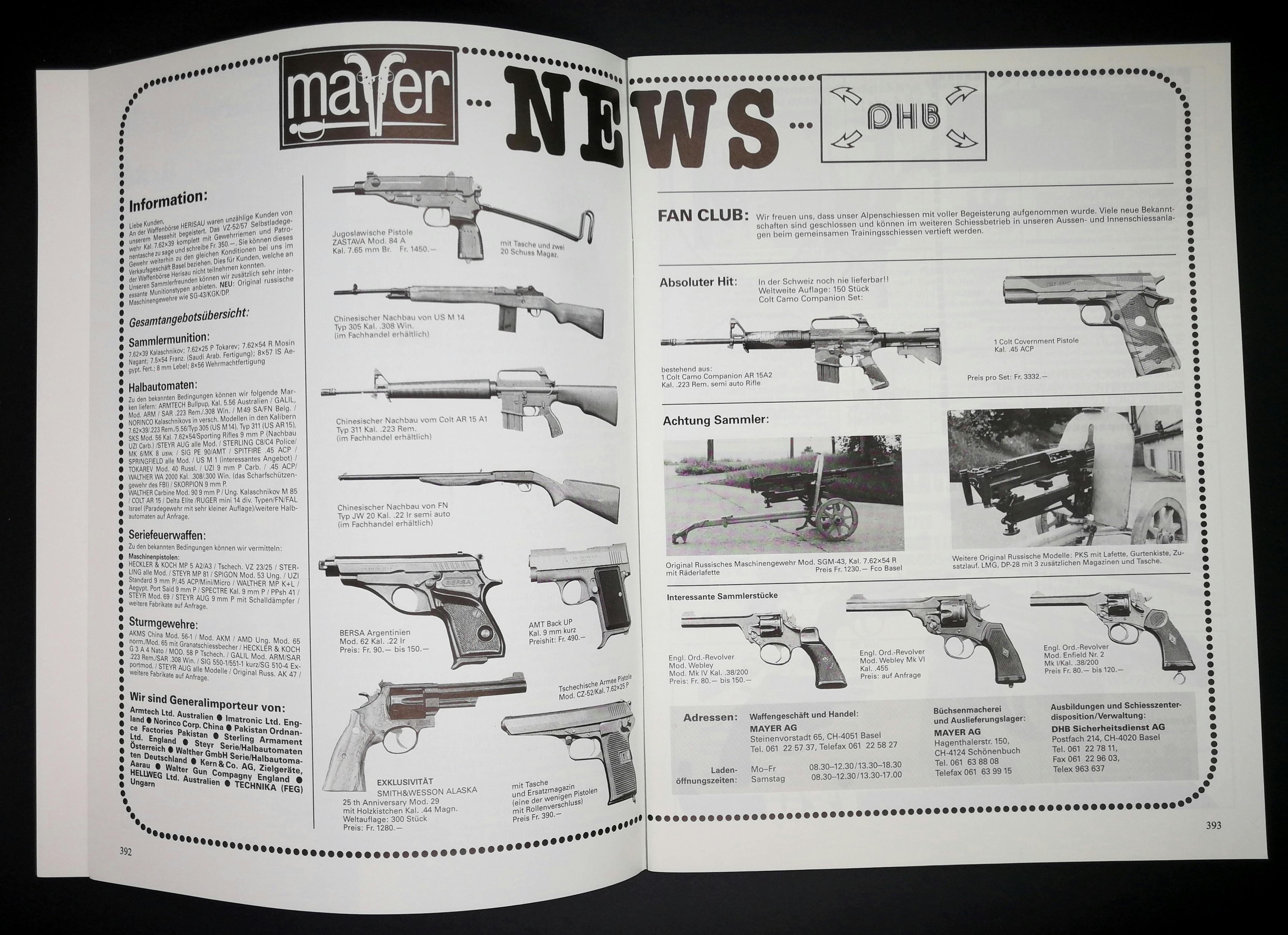 Mayer News! Nebst Norinco M14 und AR15 gibst für knapp 1300 Franken auch original russische Maschinengewehre zu kaufen!

