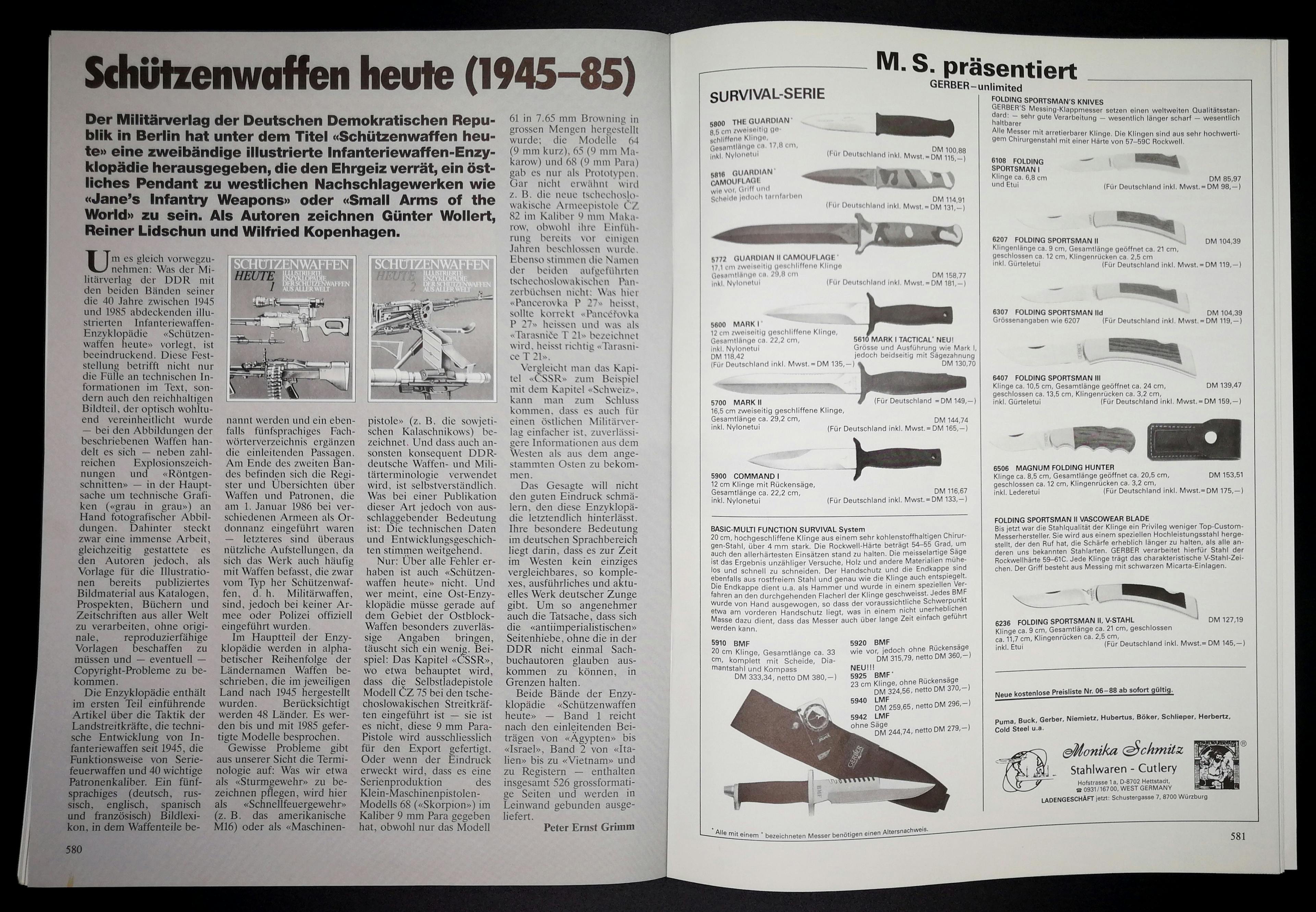 "Schützenwaffen heute (1945-85)", ein DDR-Erzeugnis, ist heute eine mehr oder weniger gesuchte Buchreihe, zusammen mit den "Infanteriewaffen gestern" der gleichen Autoren. Ich besitze die Bücher und kann daher das Lexikahafte bestätigen.
