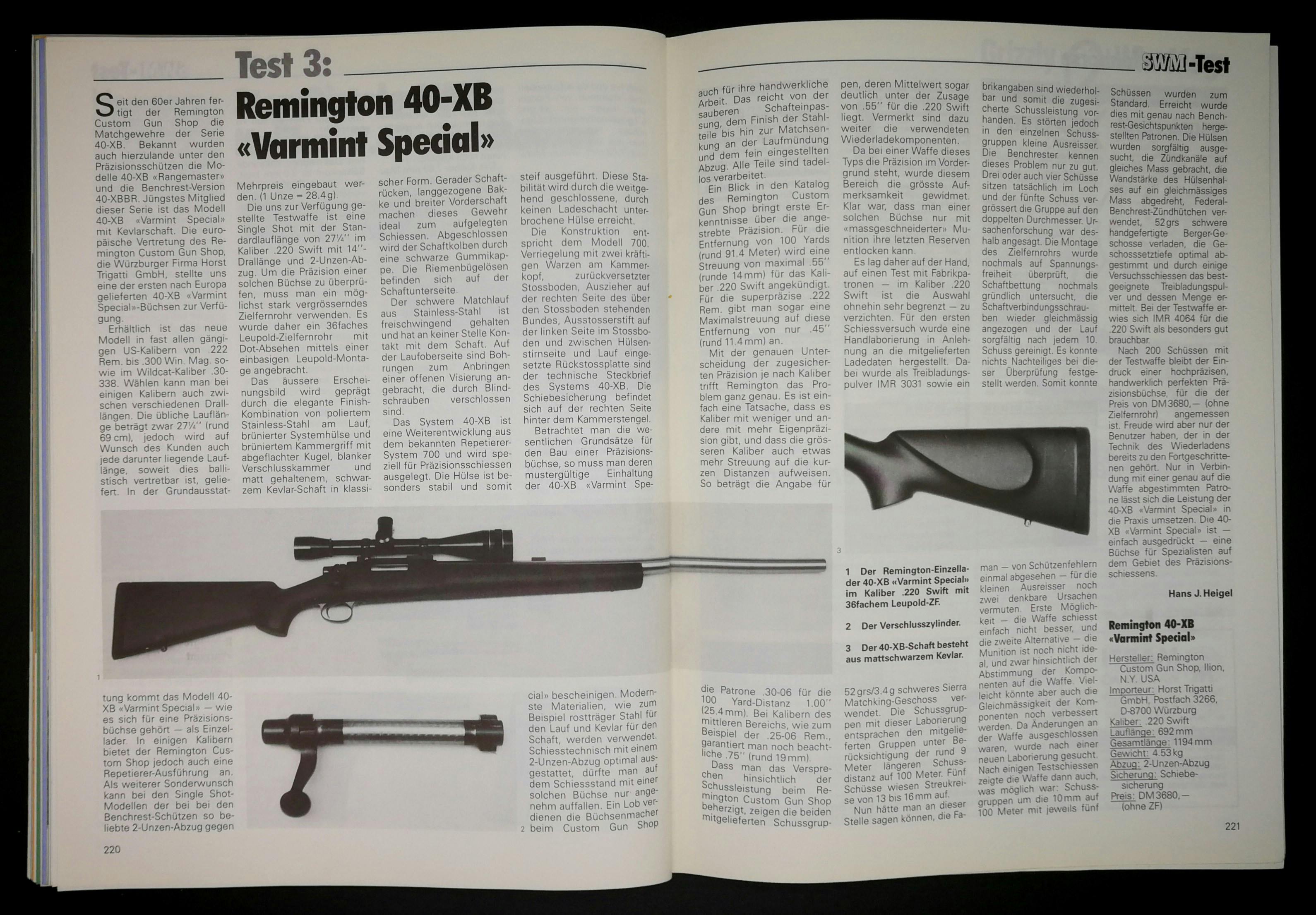 .220 Swift, Kevlarschaft und Leupold-ZF: Die Remington 40-XB Varmint Special
