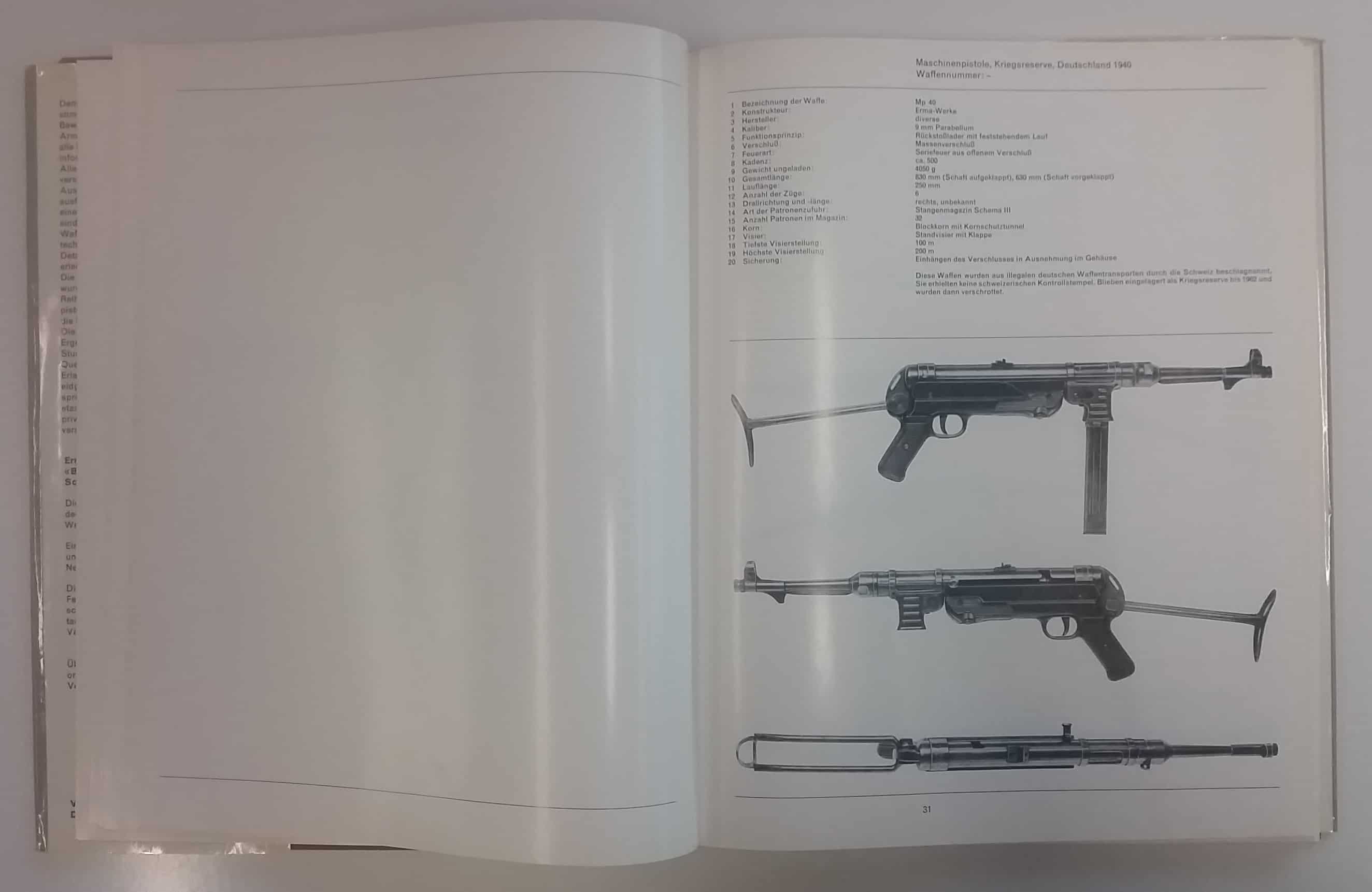 Das Aussehen täuscht nicht - dies sind beschlagnahmte deutsche Mp 40, die der schweizer Kriegsreserve eingelagert und schliesslich verschrottet wurden.