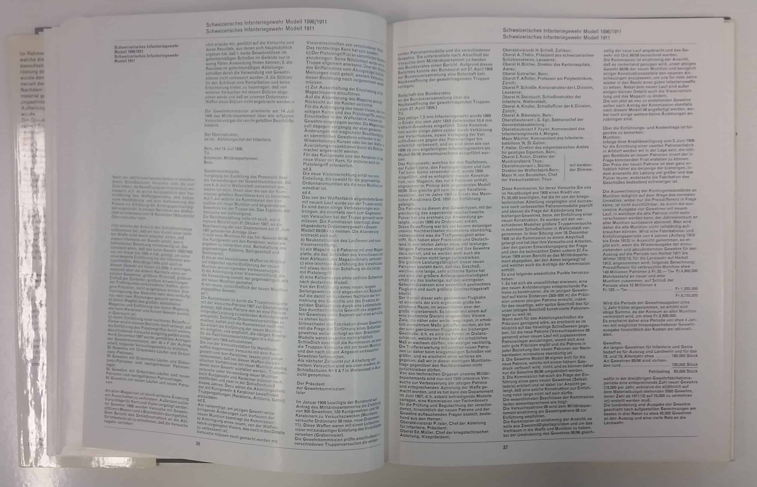 Weitere Textwände. Hier gehts um ein Hin-und-her zwischen Militärdepartement und Gewehrkomission betreffend dem Schweizerischen Infanteriegewehr Modell 1896/1911.