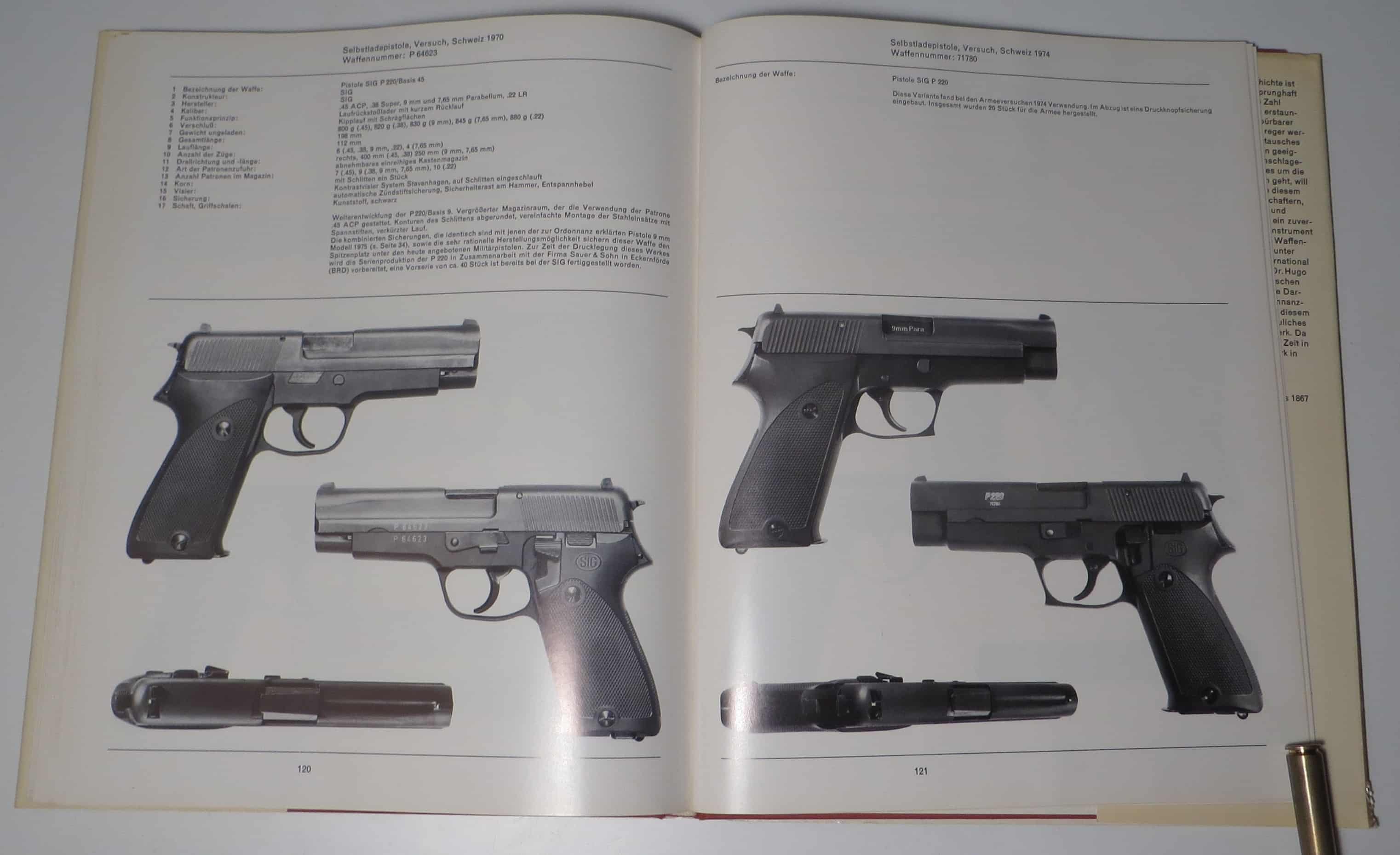 Die Spätere SIG P220, die dann als Pistole 75 in der Armee eingeführt wurde, in ihren letzten Versuchsstadien.