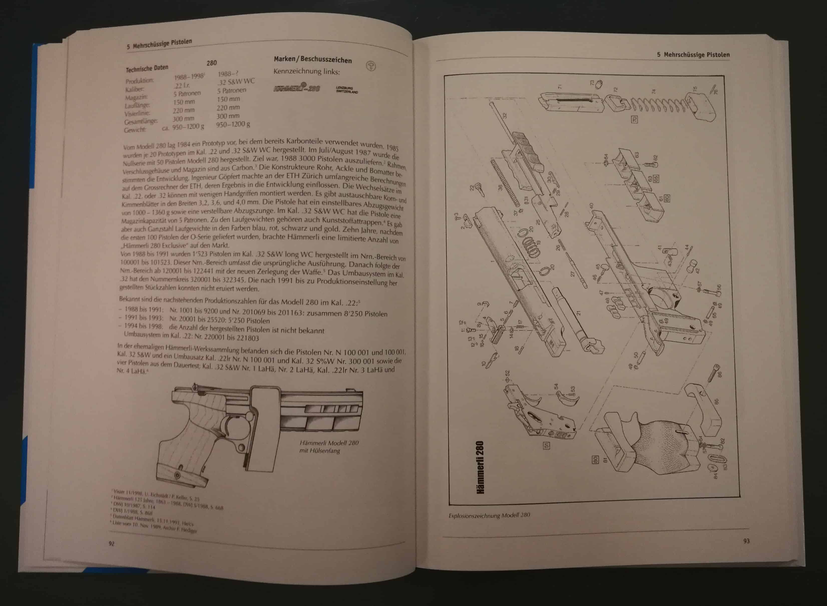 Links das Modell 280, rechts dessen Explosionszeichnung.