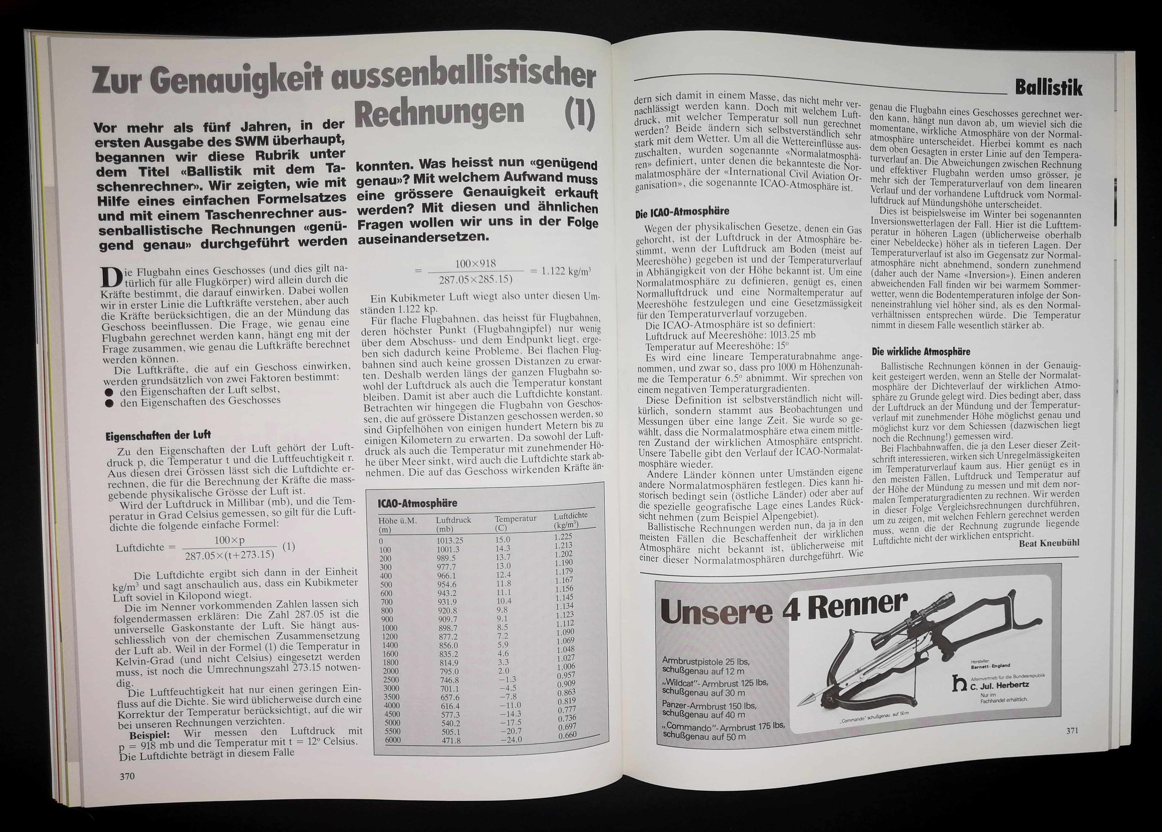 Beat Kneubühl in seiner Paradedisziplin, der Ballistik. Es geht um Formeln und genauigkeit in Berechnungen.
