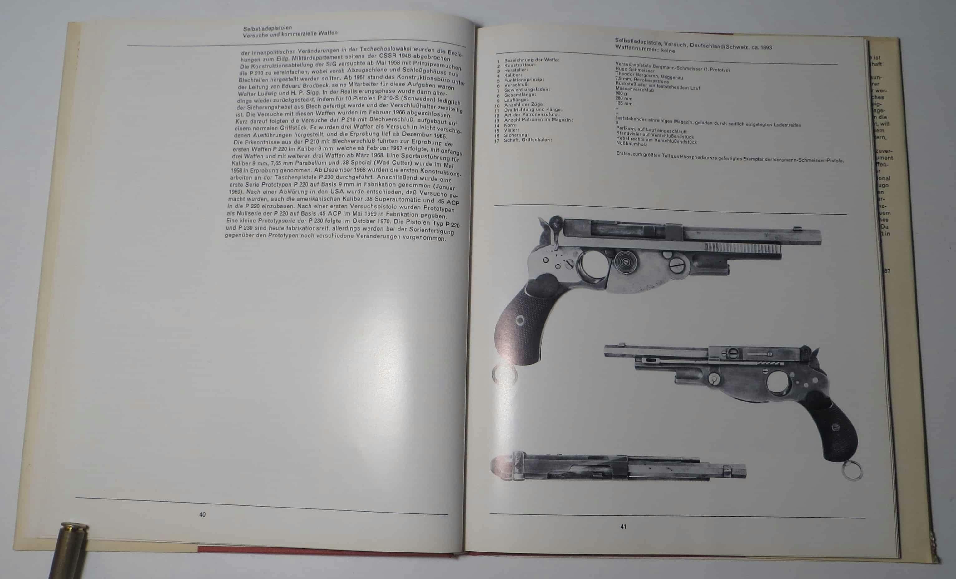Die Bergmann-Pistolen gelten als früheste Selbstladepistolenversuche. Eine Zusammenarbeit von Schmeisser Deutschland mit Bergmann in der Schweiz.