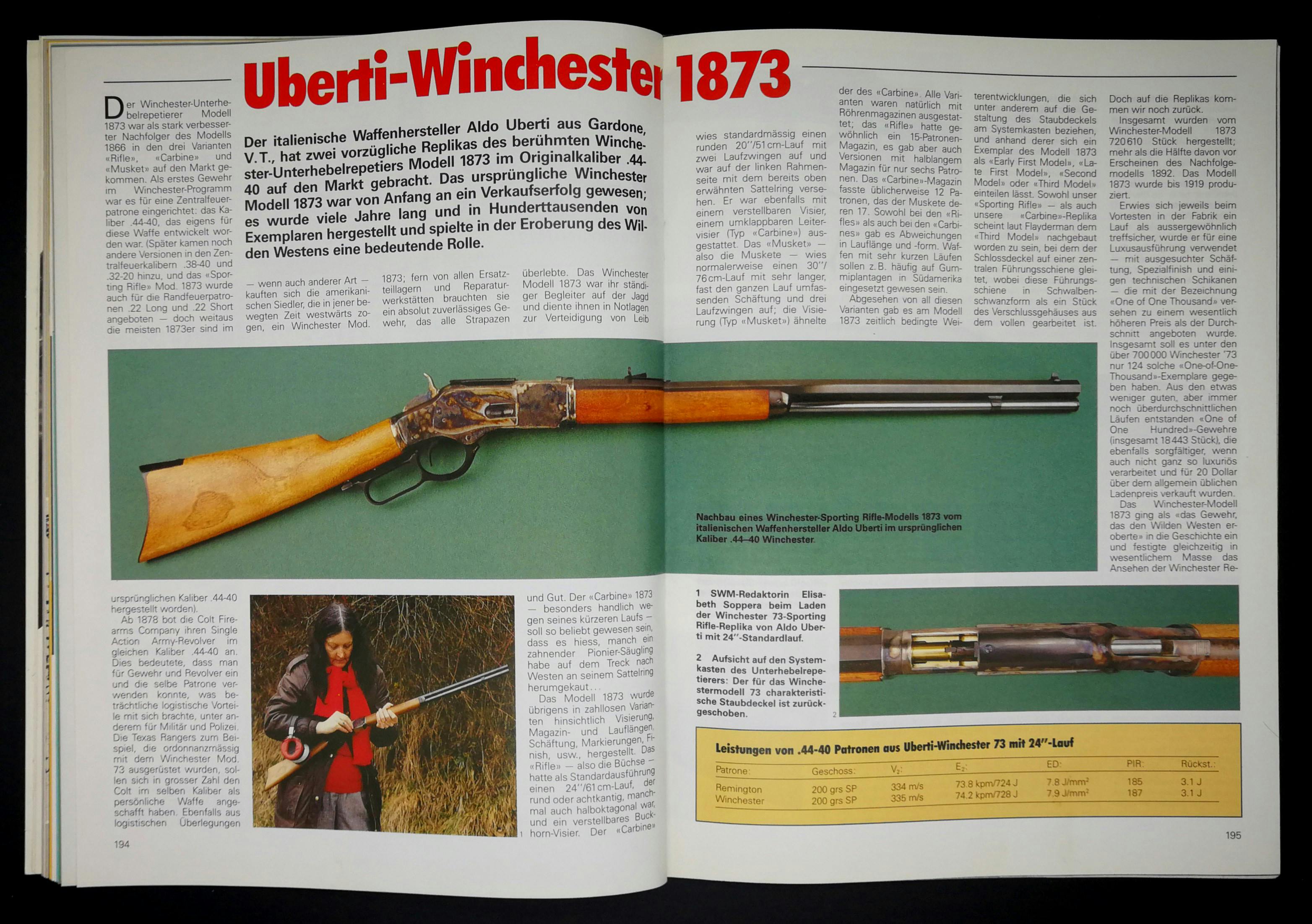 Uberti und seine Replikas: Hier ein Winchester 1873 in .44-40 Winchester.
