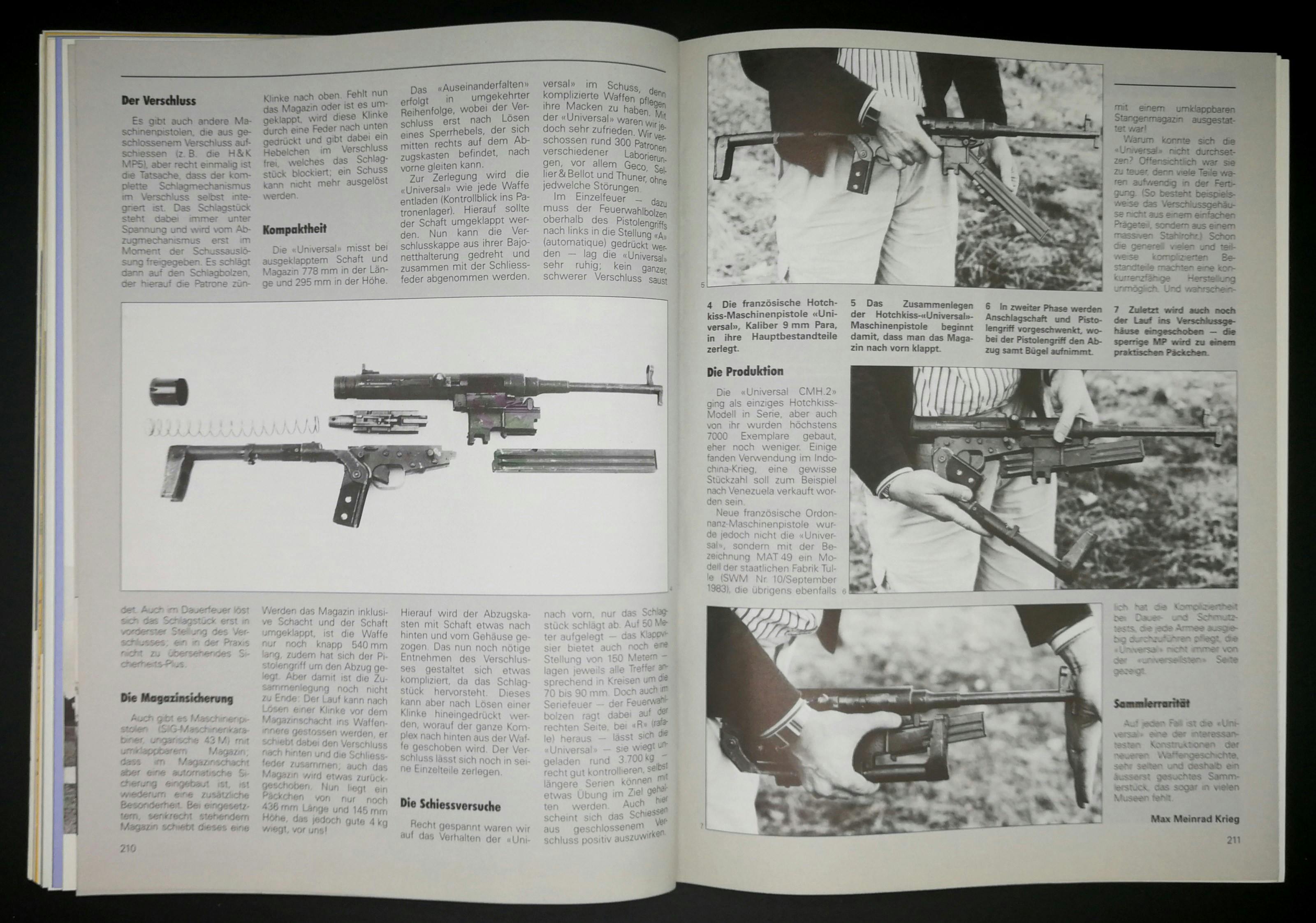 Hotchkiss Universal CMH.2, französische Maschinenpistole aus der Nachkriegszeit.
